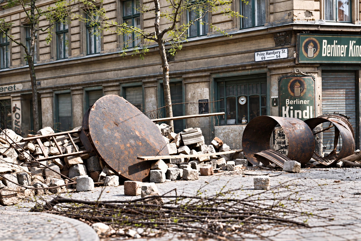 Straßenbarrikade in Berlin, Mai 1929