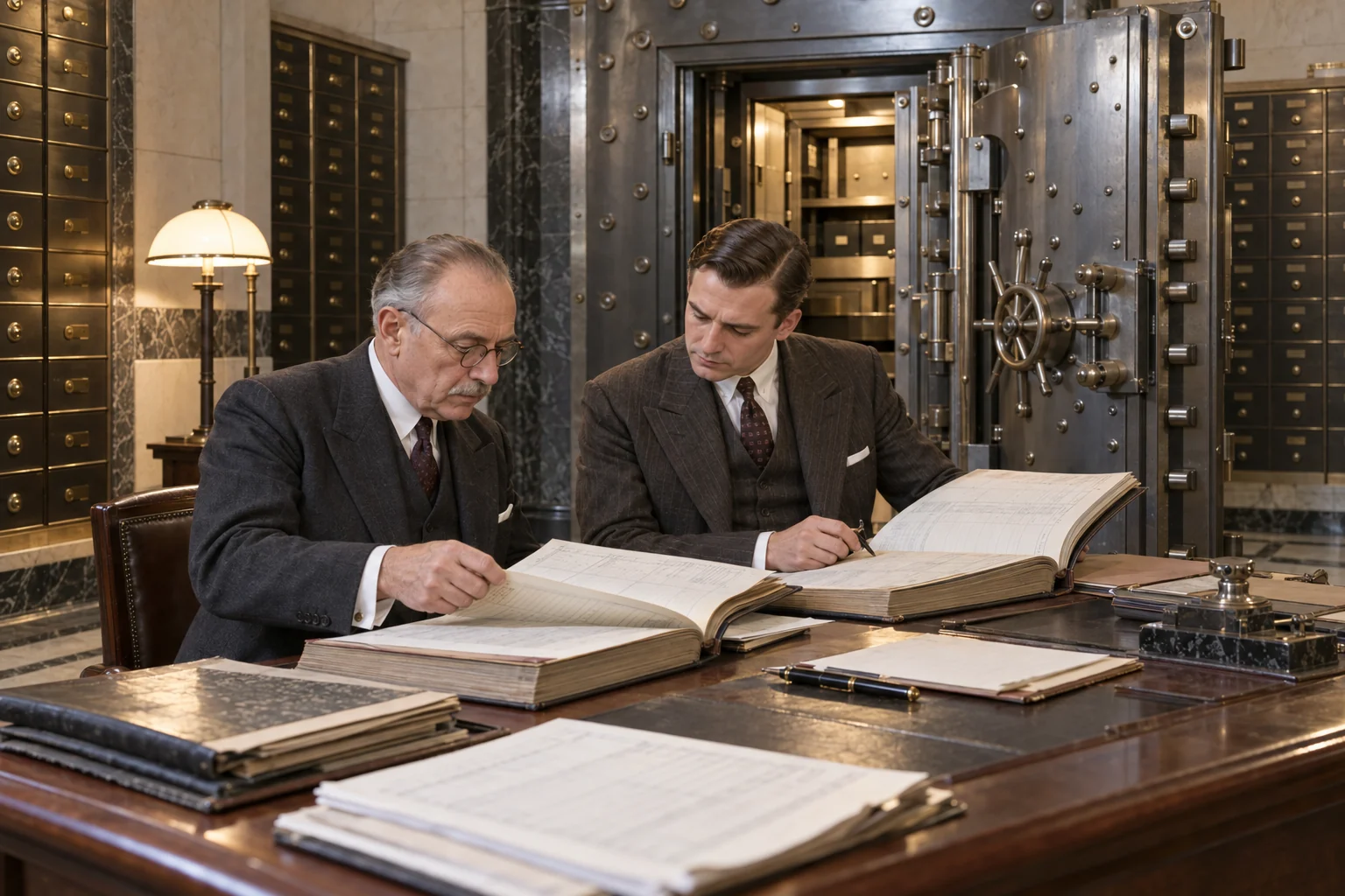 Bankenaufsicht prüft Geschäftsbücher im Tresorvorraum