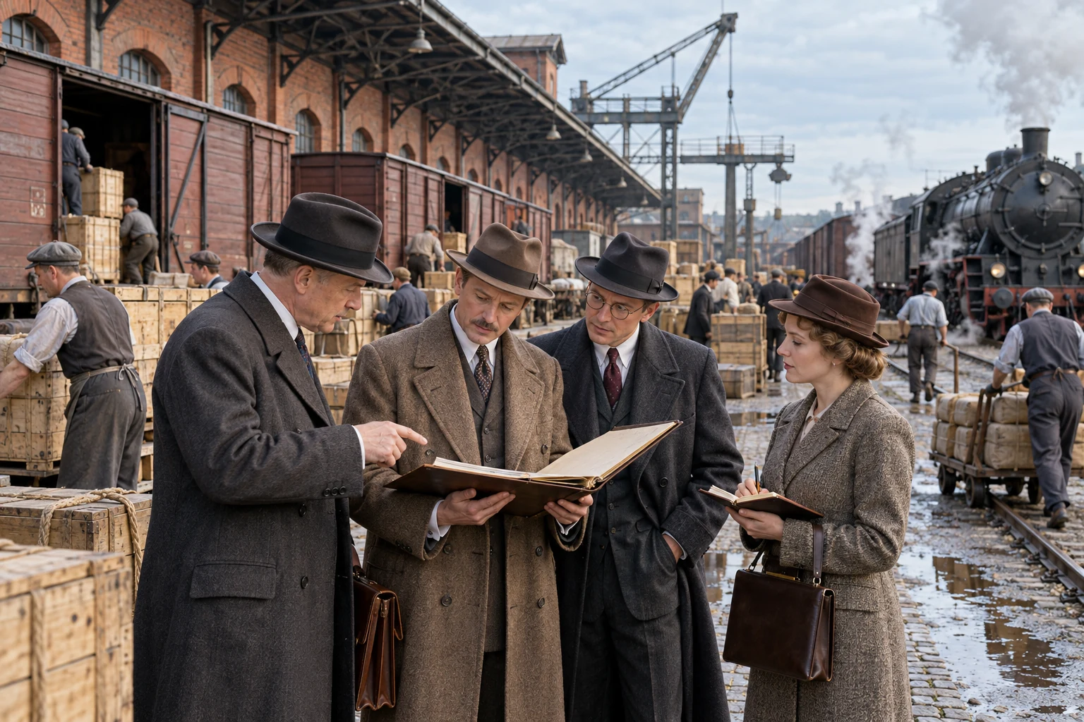 Handelsgespräche am europäischen Güterbahnhof