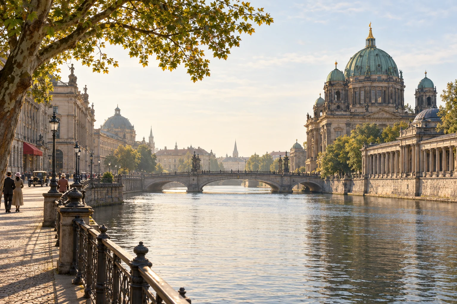 Berlin am Morgen · heller Desktop-Hintergrund
